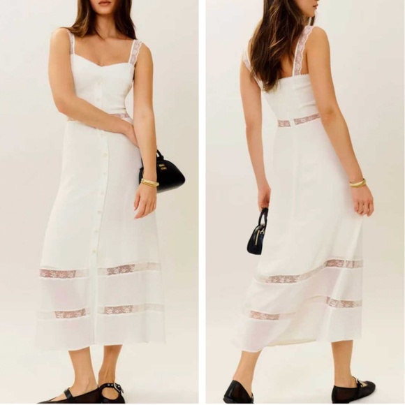 Reformation White Midi Dress - Picture 2 of 12